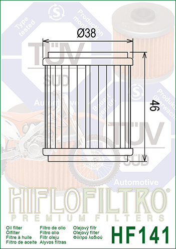 Hiflofiltro HF141 Alyvos Filtras | Yamaha OEM 1S7-E3440-00