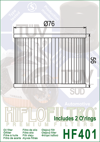 Hiflofiltro HF401 Alyvos Filtras | Yamaha 36Y-13441-00