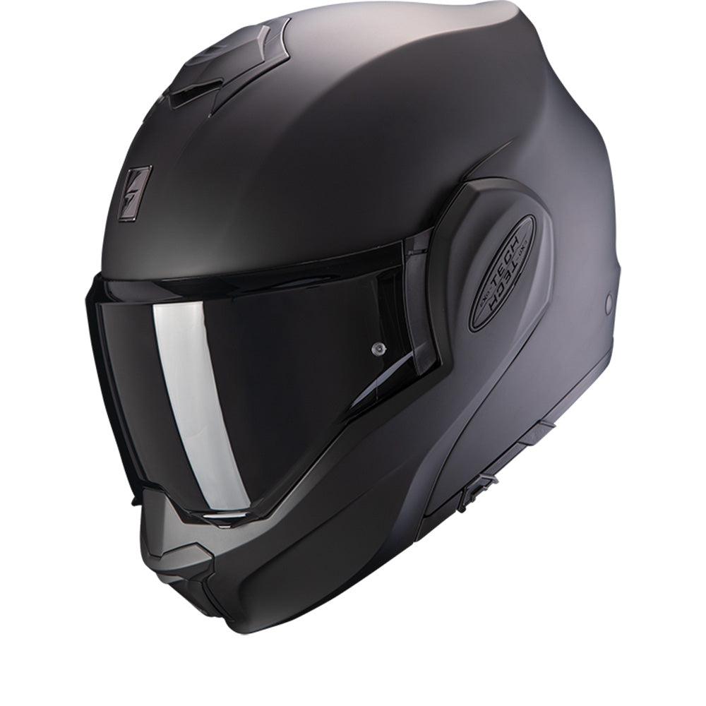 Scorpion EXO-TECH EVO Matt Black – Modulinis Motociklo Šalmas
