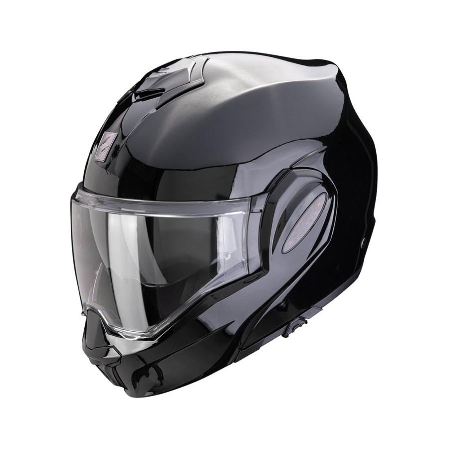 Scorpion EXO-TECH EVO PRO Solid Metallic Black – Modulinis Motociklo Šalmas