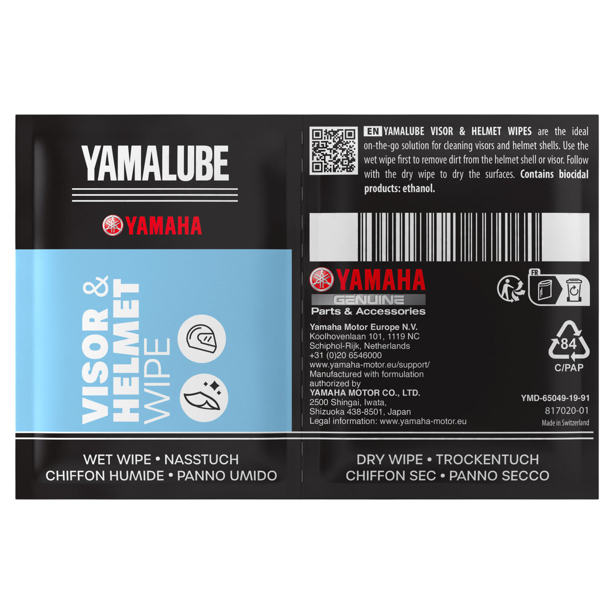 YAMALUBE Skydelio ir šalmo valymo servetėlės