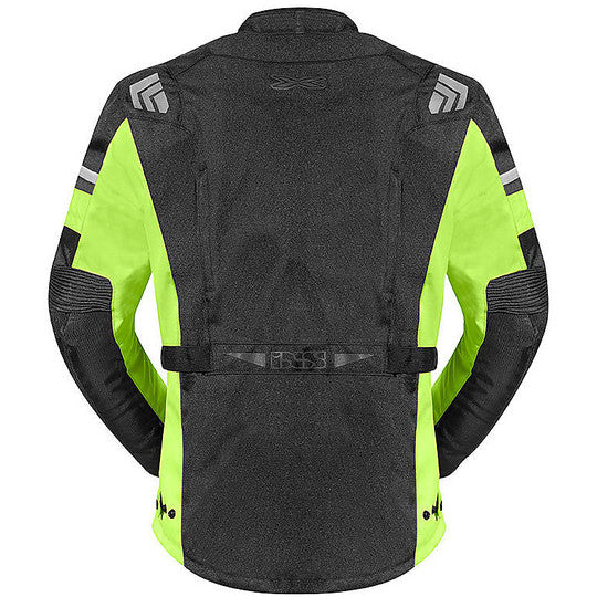 IXS Evans Fabric Motorcycle Jacket Black Yellow