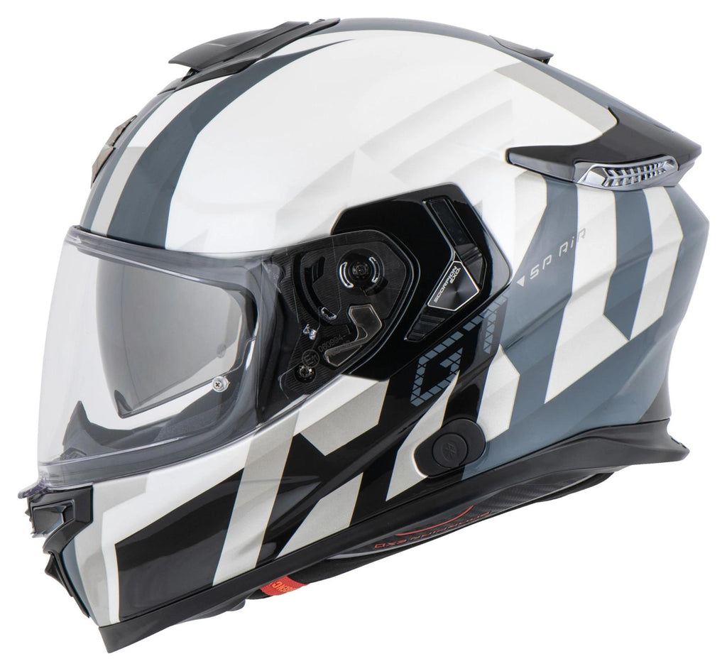 Scorpion EXO-GT SP Air Touradven Pearl White/Silver – Motociklo Šalmas XL