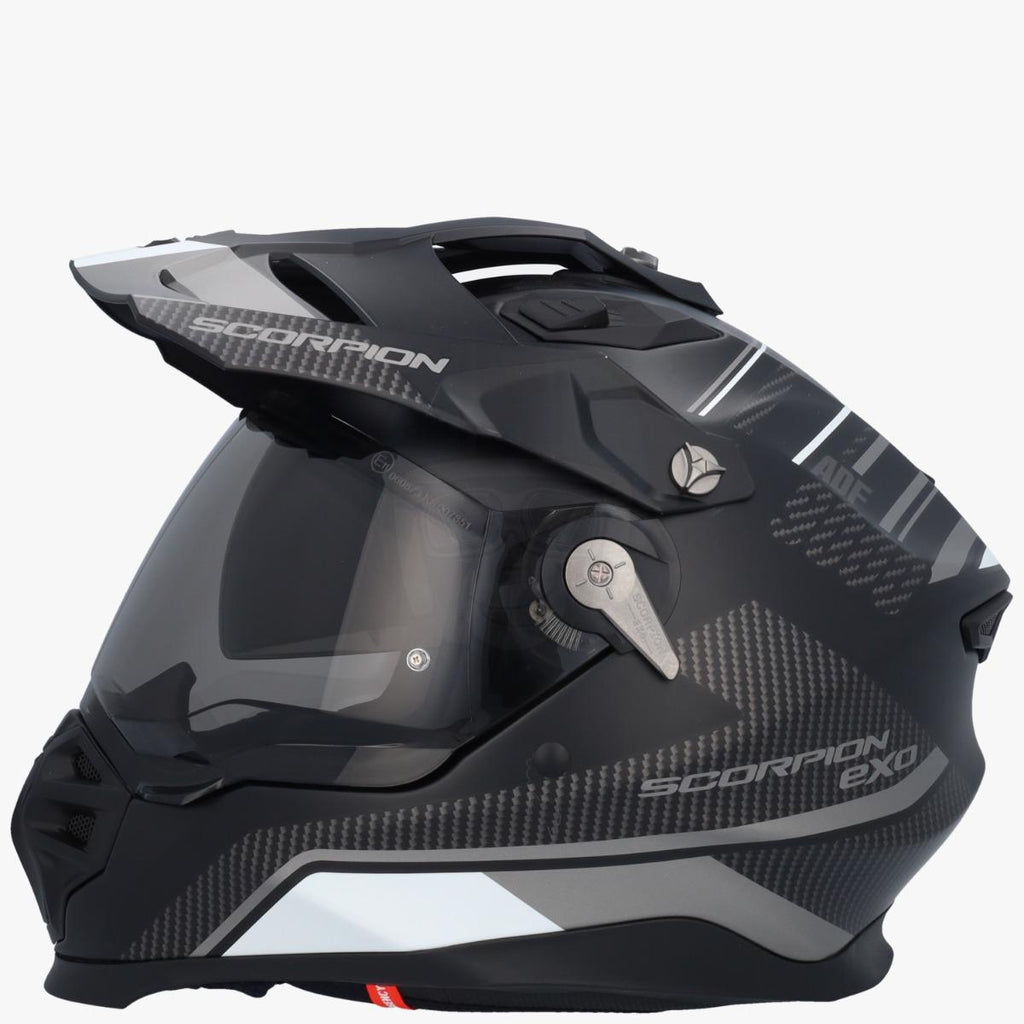Scorpion ADF-9000 AIR Desert Matt Black/Silver – Adventure Motociklo Šalmas