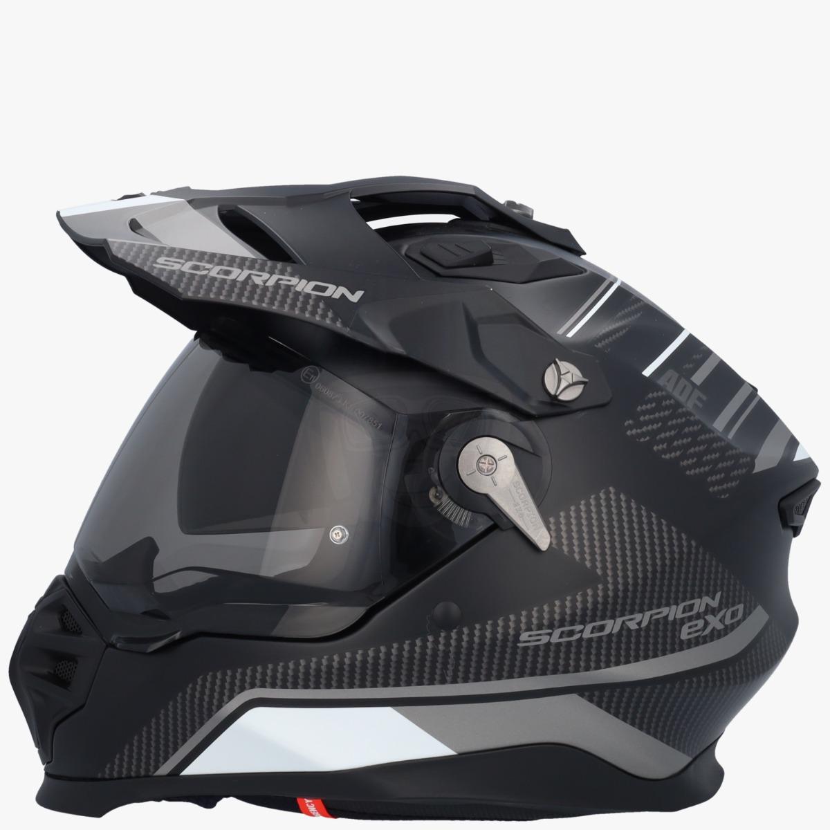 Scorpion ADF-9000 AIR Desert Matt Black/Silver – Adventure Motociklo Šalmas